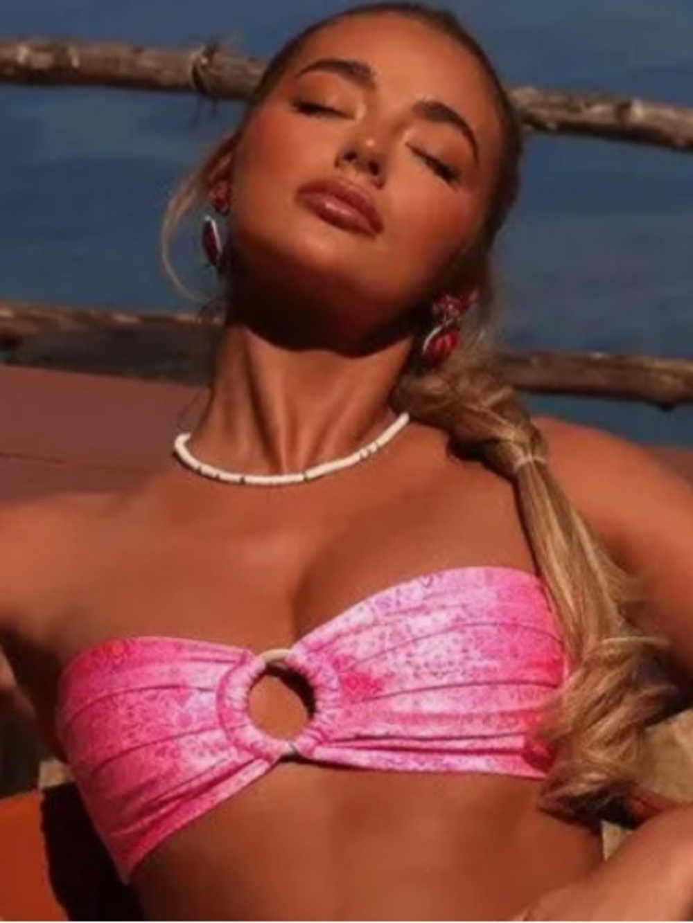Kulani Kinis Pink Bandeau Bikini Top